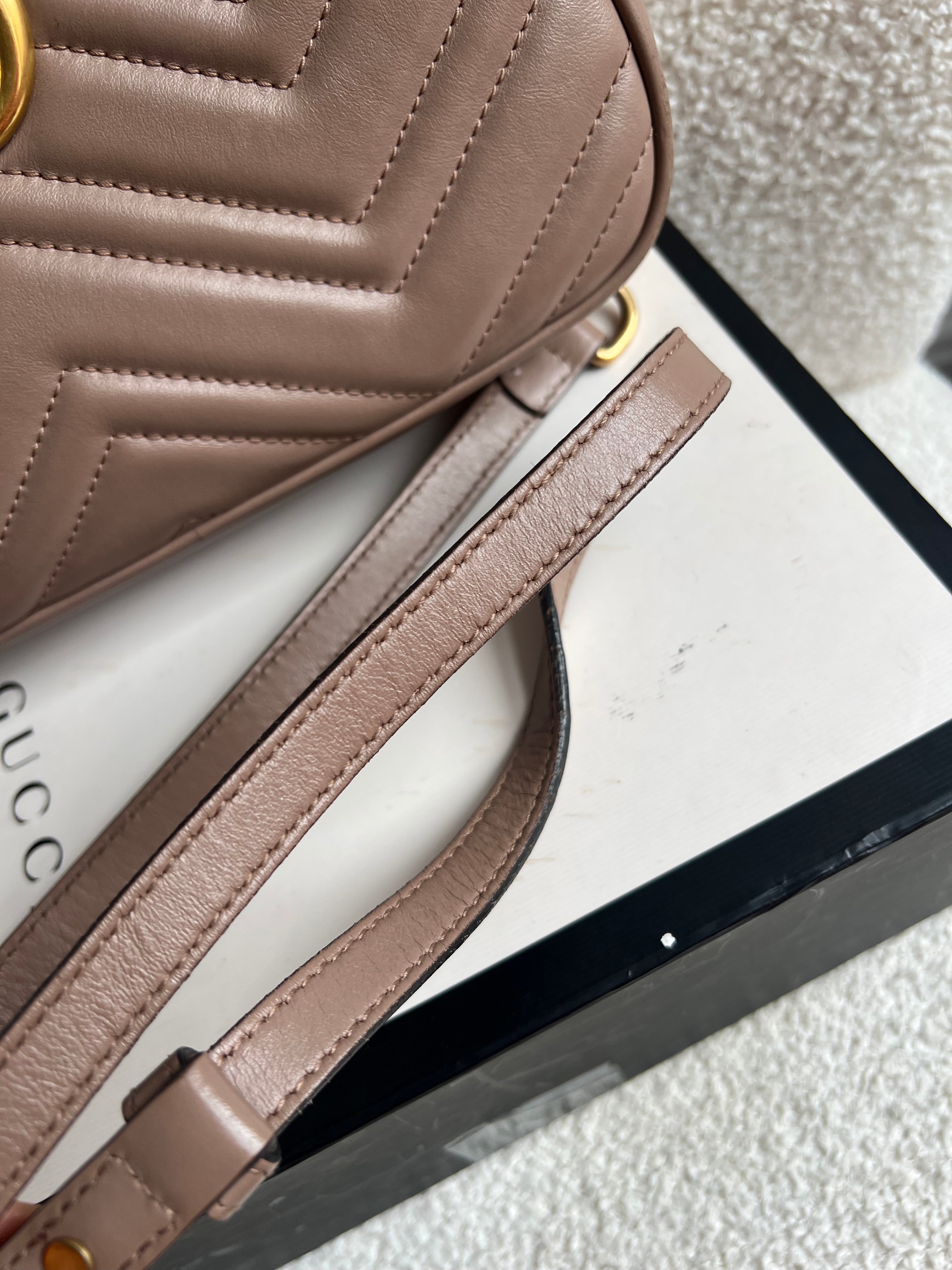 Gucci GG Marmont Dusty Pink Small Shoulder Bag (RRP £1440)