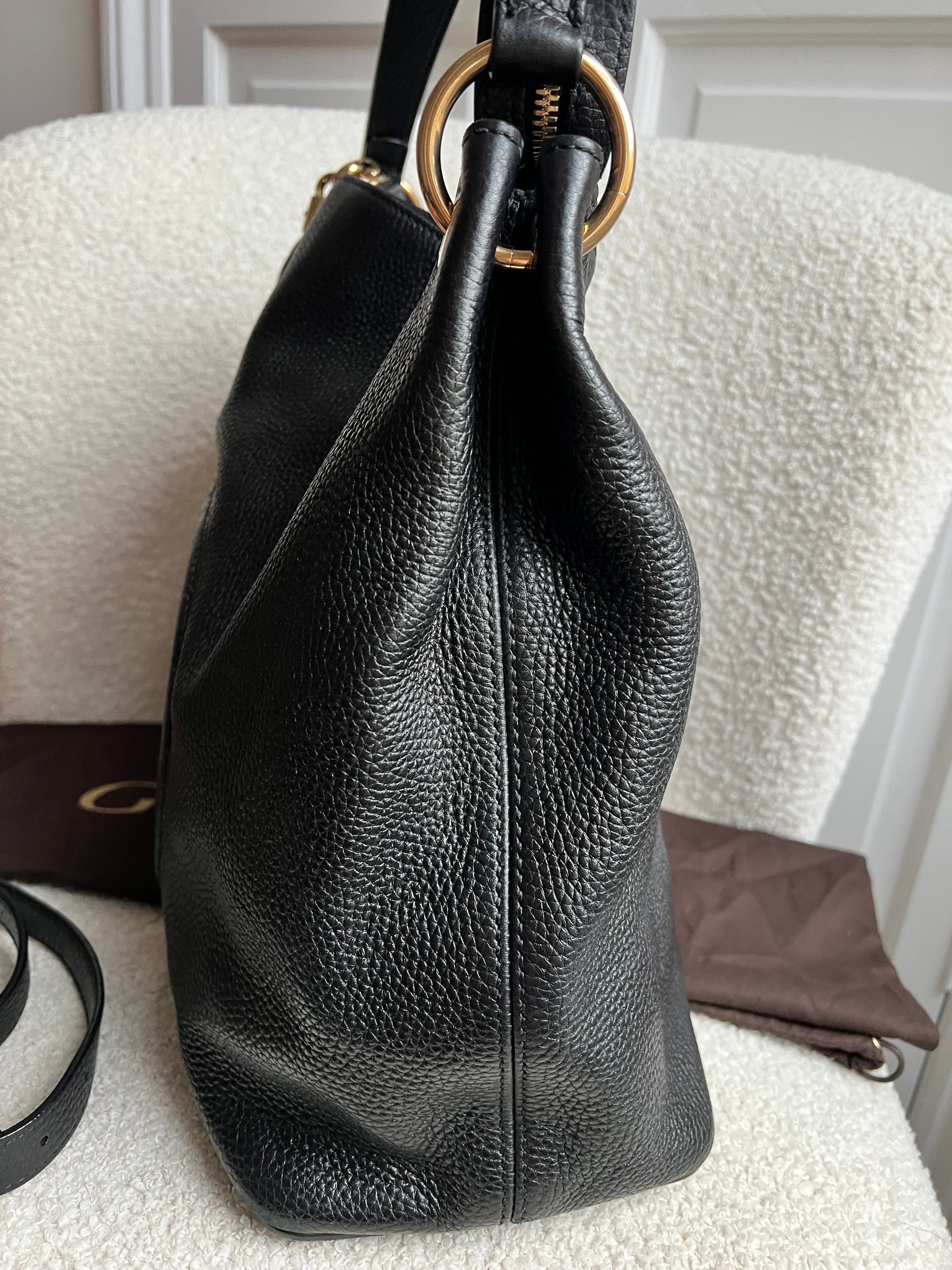 Gucci Soho Large Hobo in Black Pebbled Calfskin