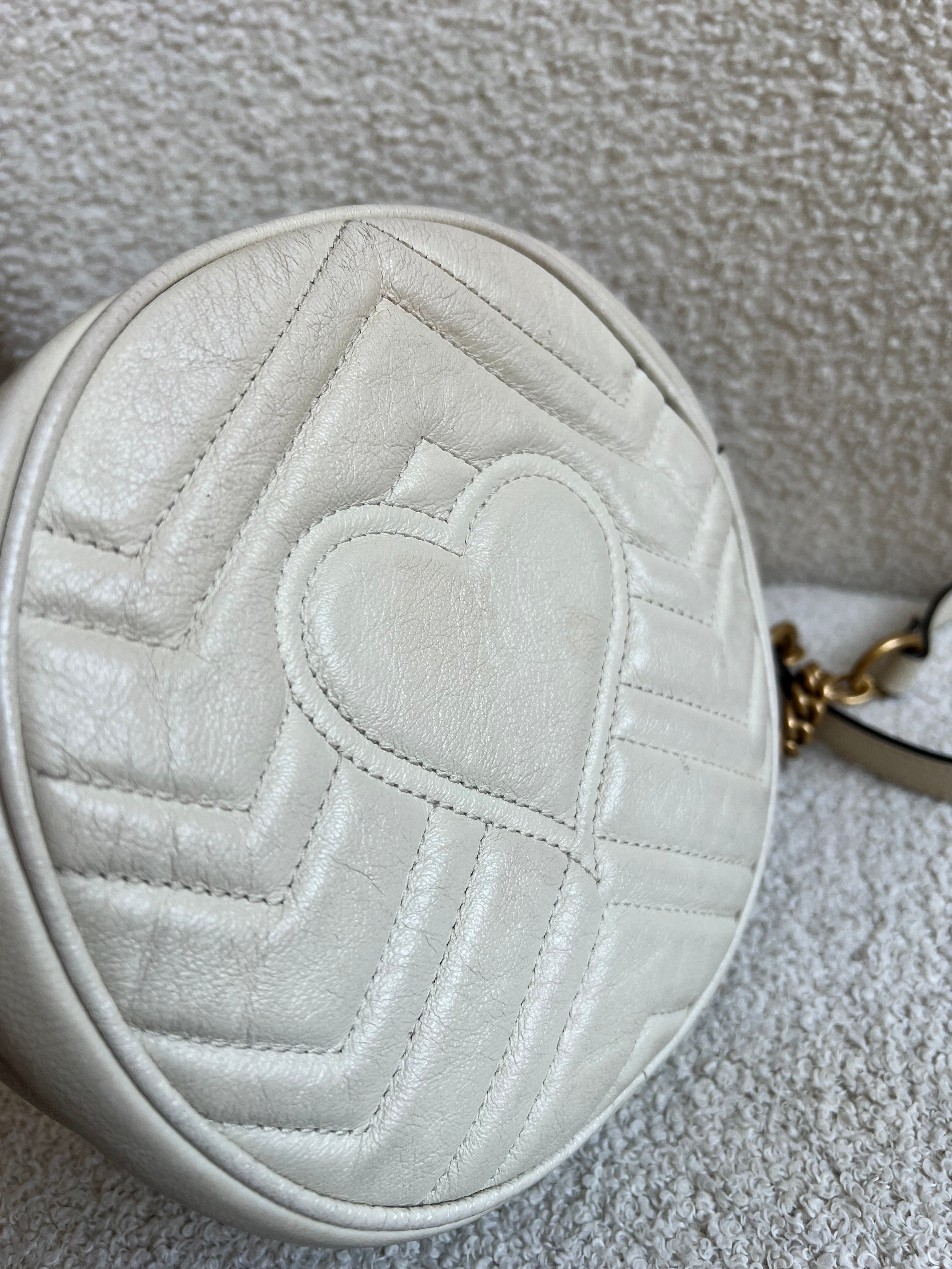 Gucci GG Round White Marmont Small Shoulder Bag (RRP £1,090)