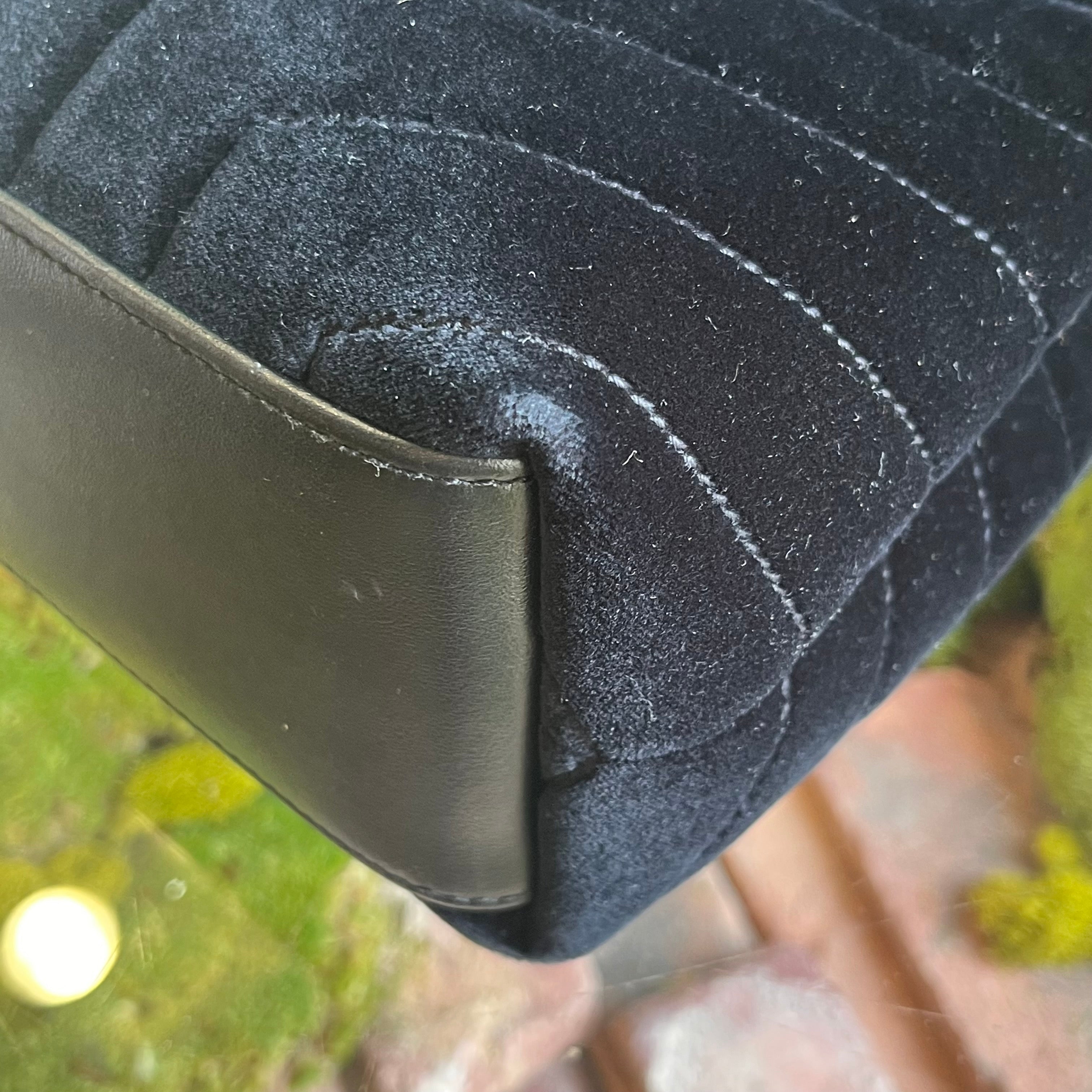 SAINT LAURENT Loulou Small Black Velvet Y Quilted Matelassé Crossbody Bag