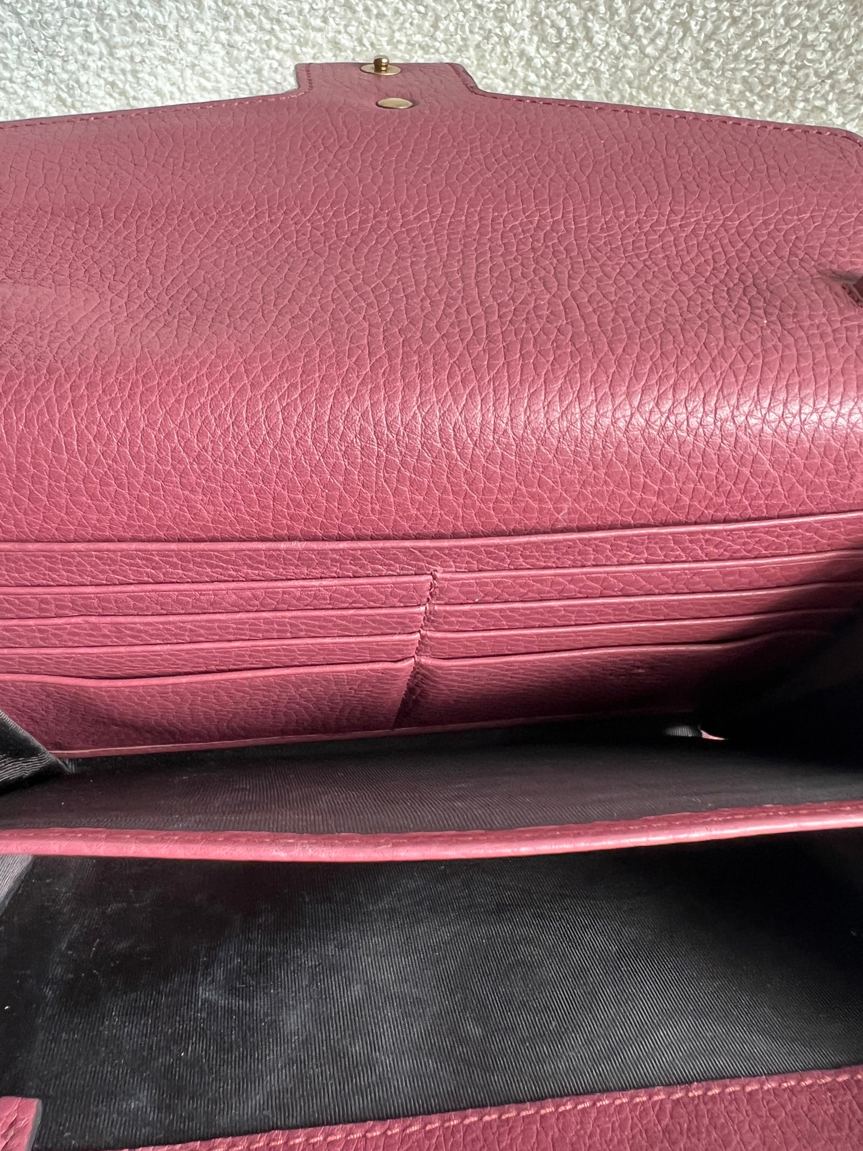 Gucci Rose Pink GG Marmont Chain Wallet (RRP £1195)