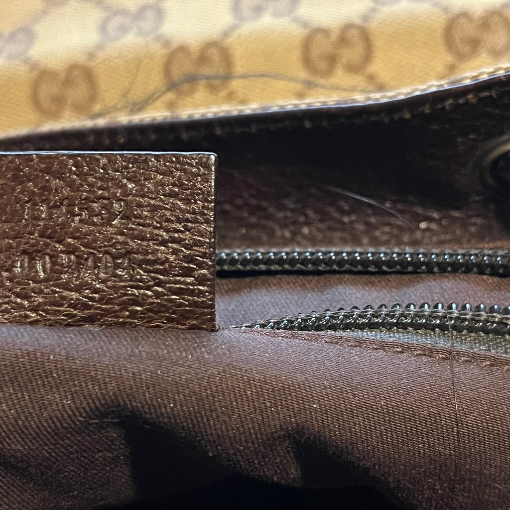 GUCCI Piston Lock GG Monogram Canvas Backpack