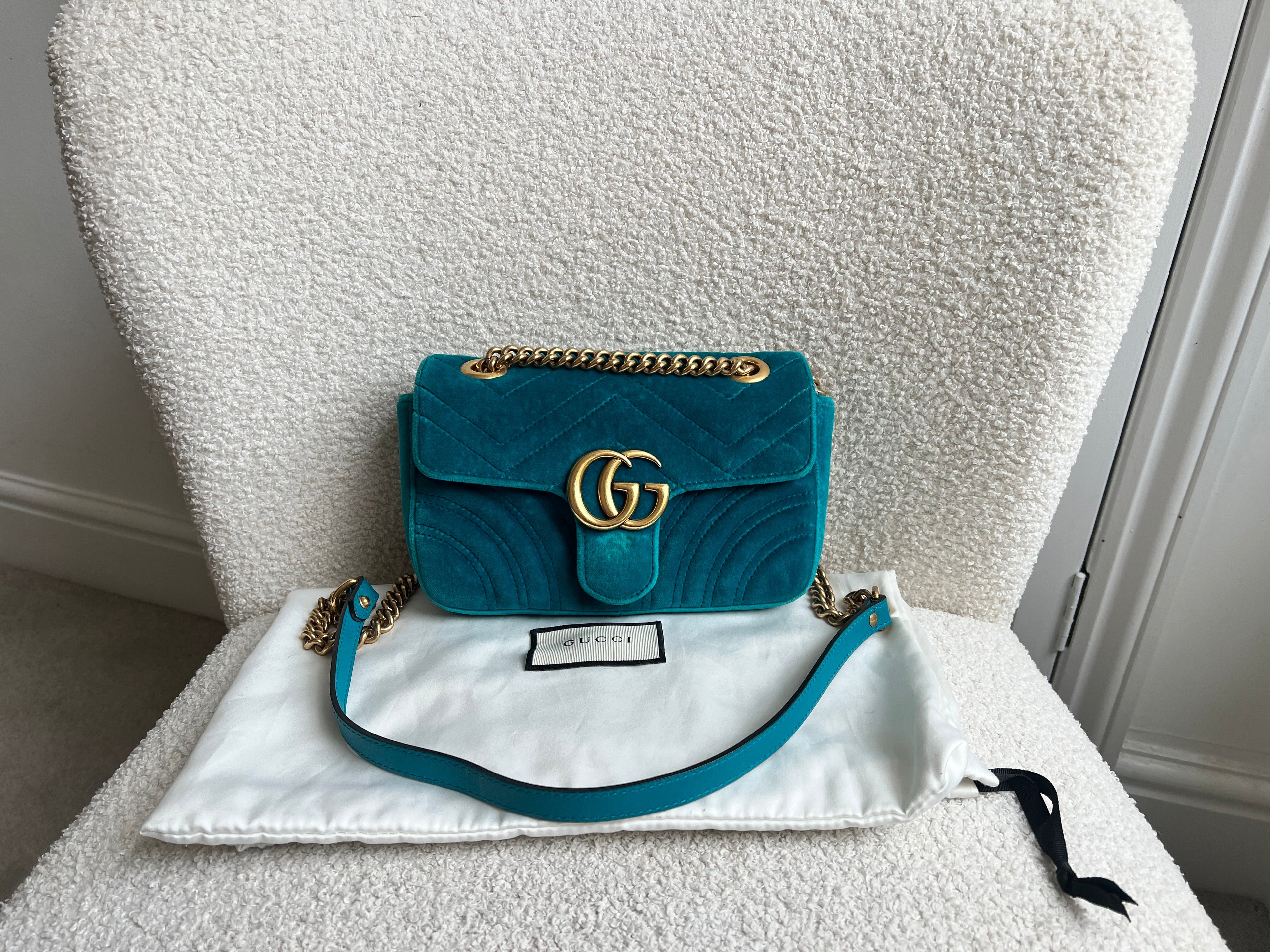 Gucci GG Mini Velvet Marmont Mini Shoulder Bag (RRP £1295)