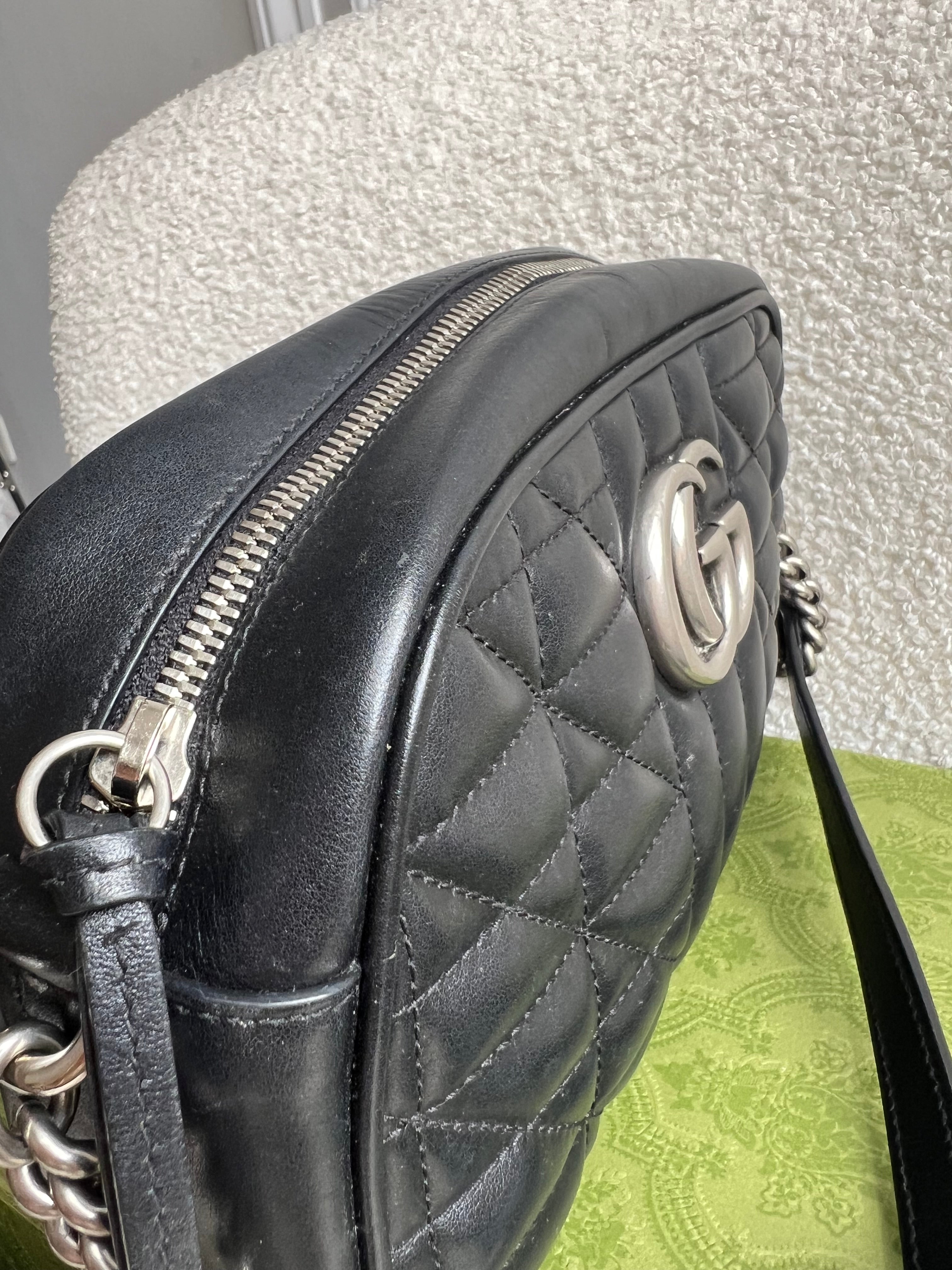 Gucci Aria GG Black Marmont Small Shoulder Bag (RRP £1440)