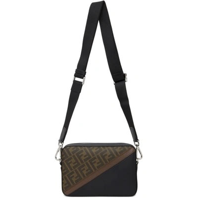 FENDI ZUCCA COATED CANVAS & LEATHER CAMERA BAG