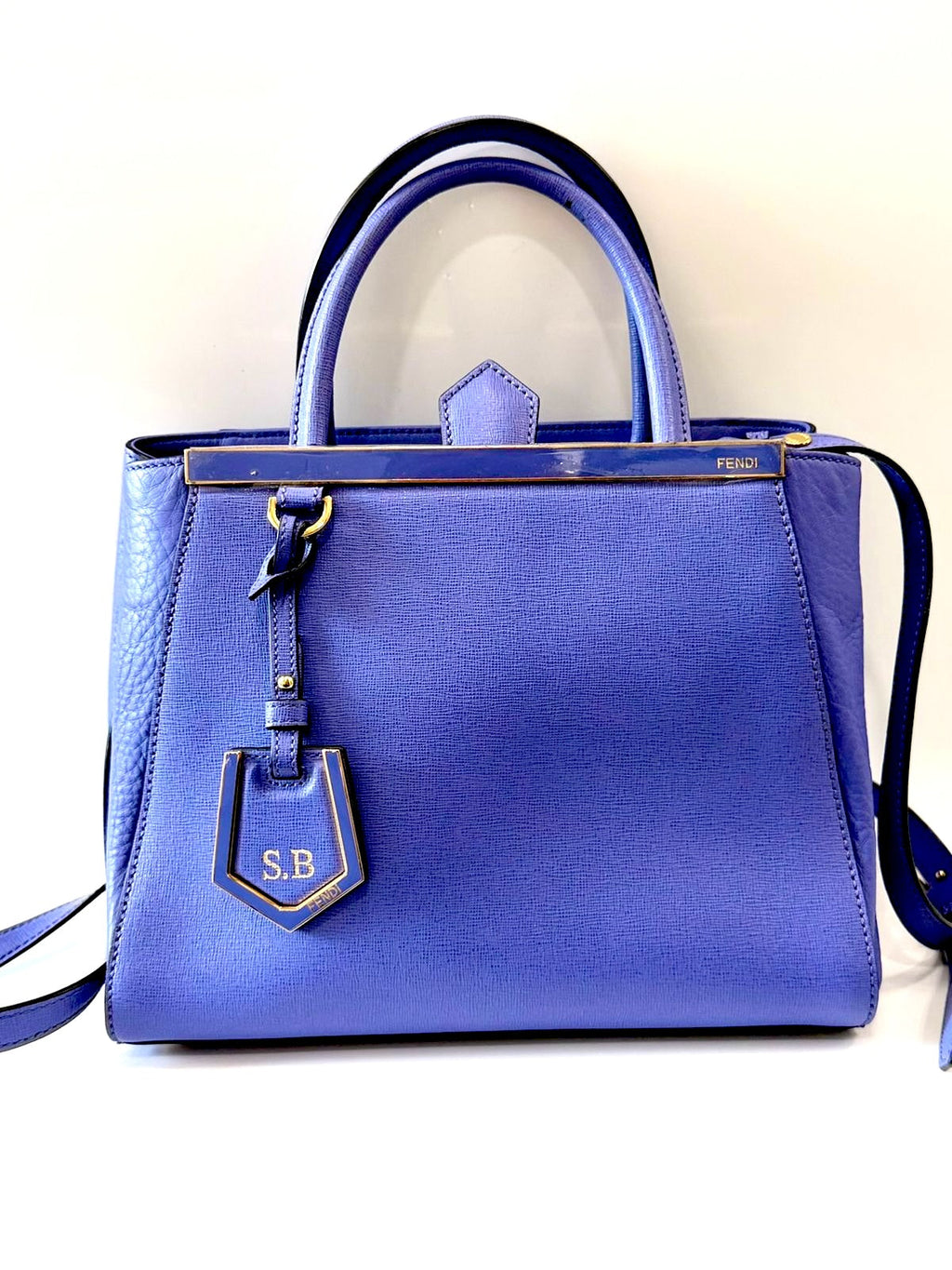 FENDI PETITE SAC 2JOURS ELITE SAFFIANO LEATHER TOTE BAG