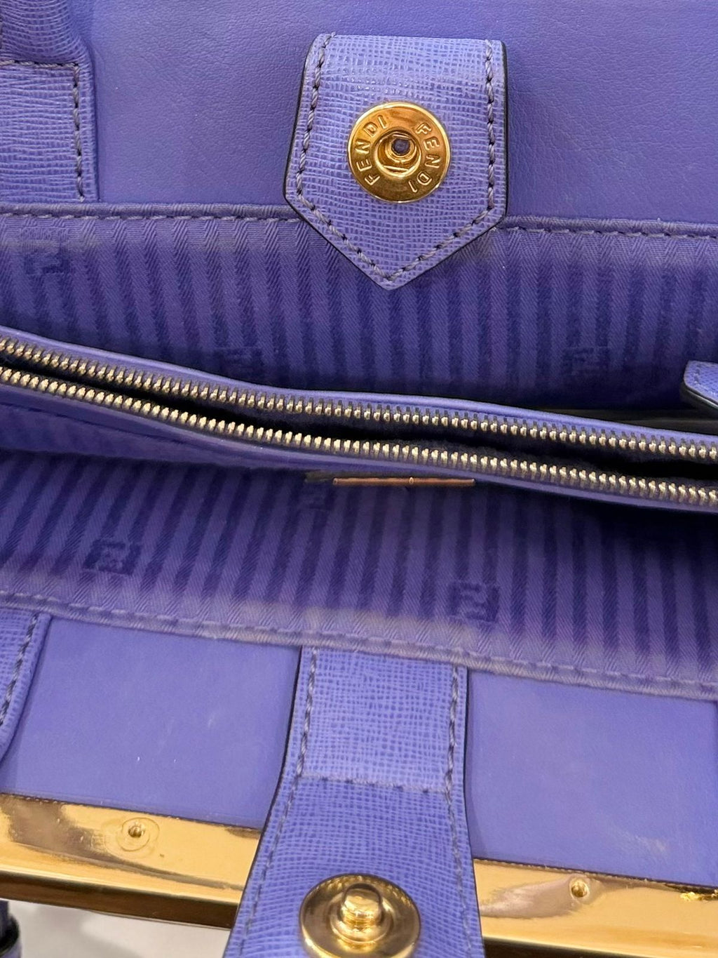 FENDI PETITE SAC 2JOURS ELITE SAFFIANO LEATHER TOTE BAG