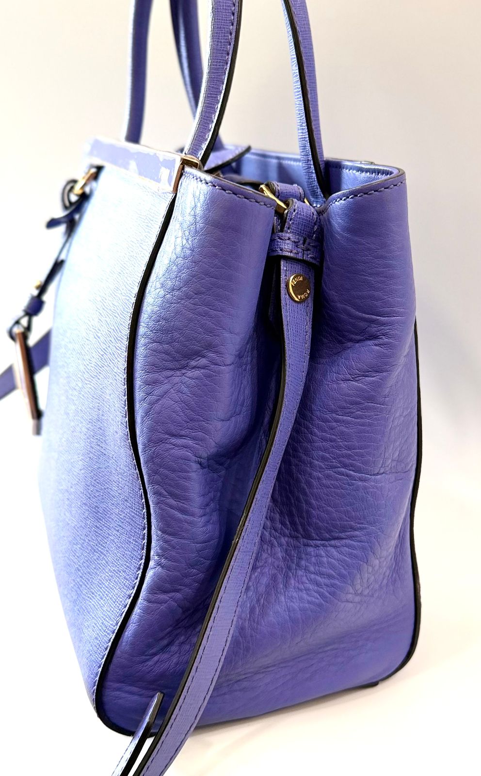 FENDI PETITE SAC 2JOURS ELITE SAFFIANO LEATHER TOTE BAG