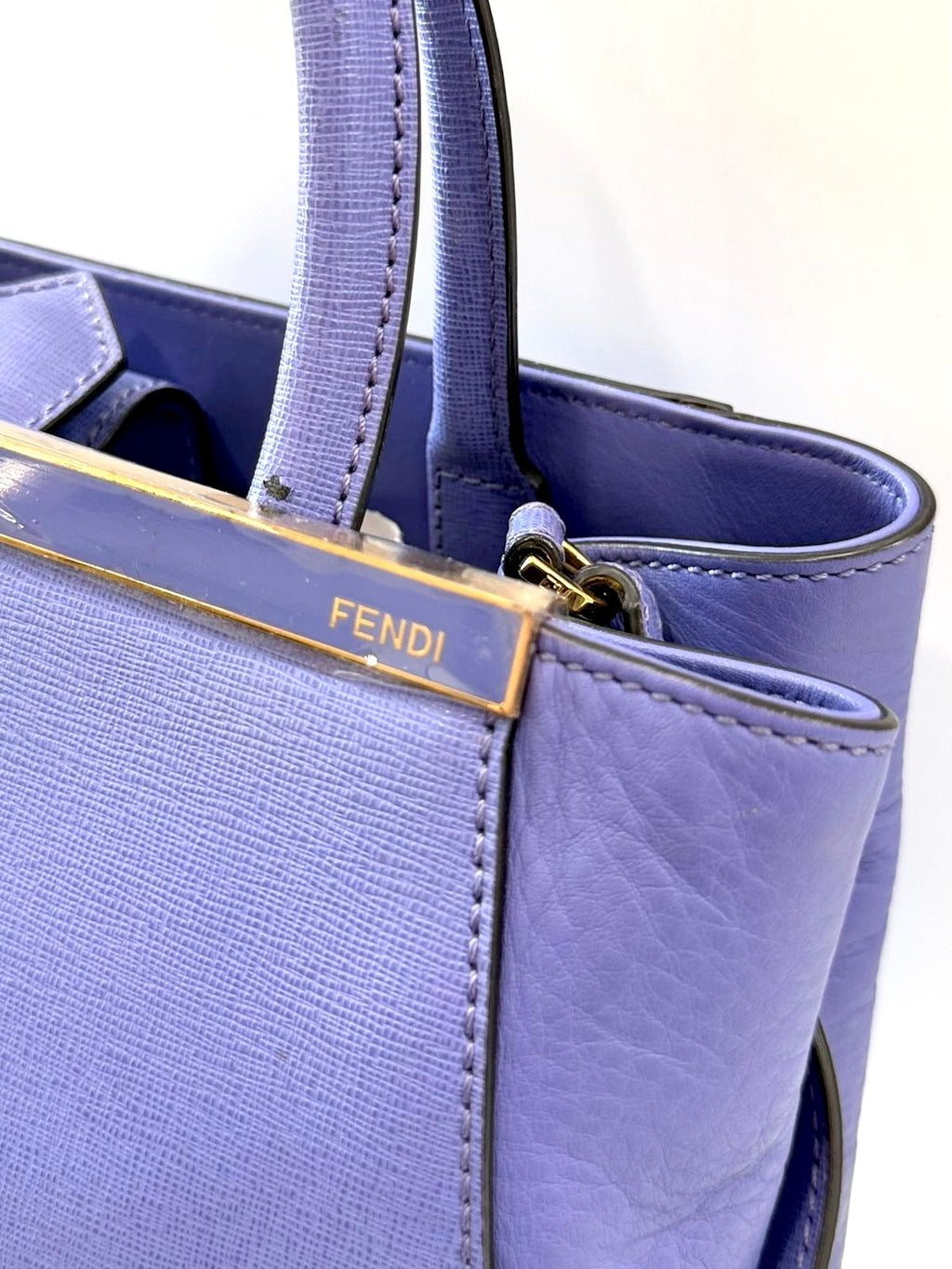 FENDI PETITE SAC 2JOURS ELITE SAFFIANO LEATHER TOTE BAG