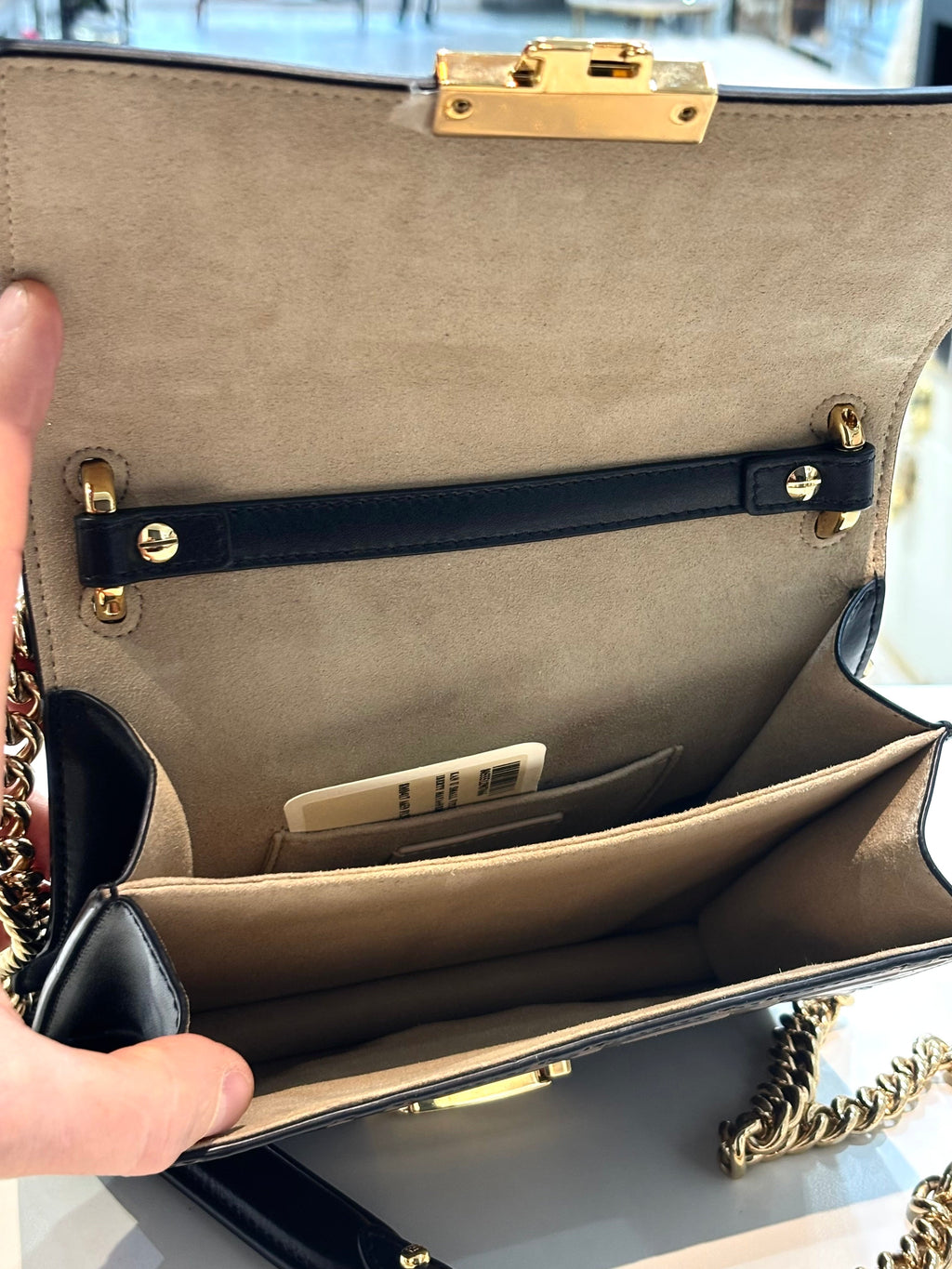 FENDI FF EMBOSSED LAMBSKIN LEATHER SMALL KAN U BAG