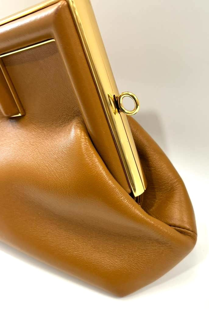 FENDI FENDI FIRST SMALL NAPPA LEATHER BAG IN CARAMELLO