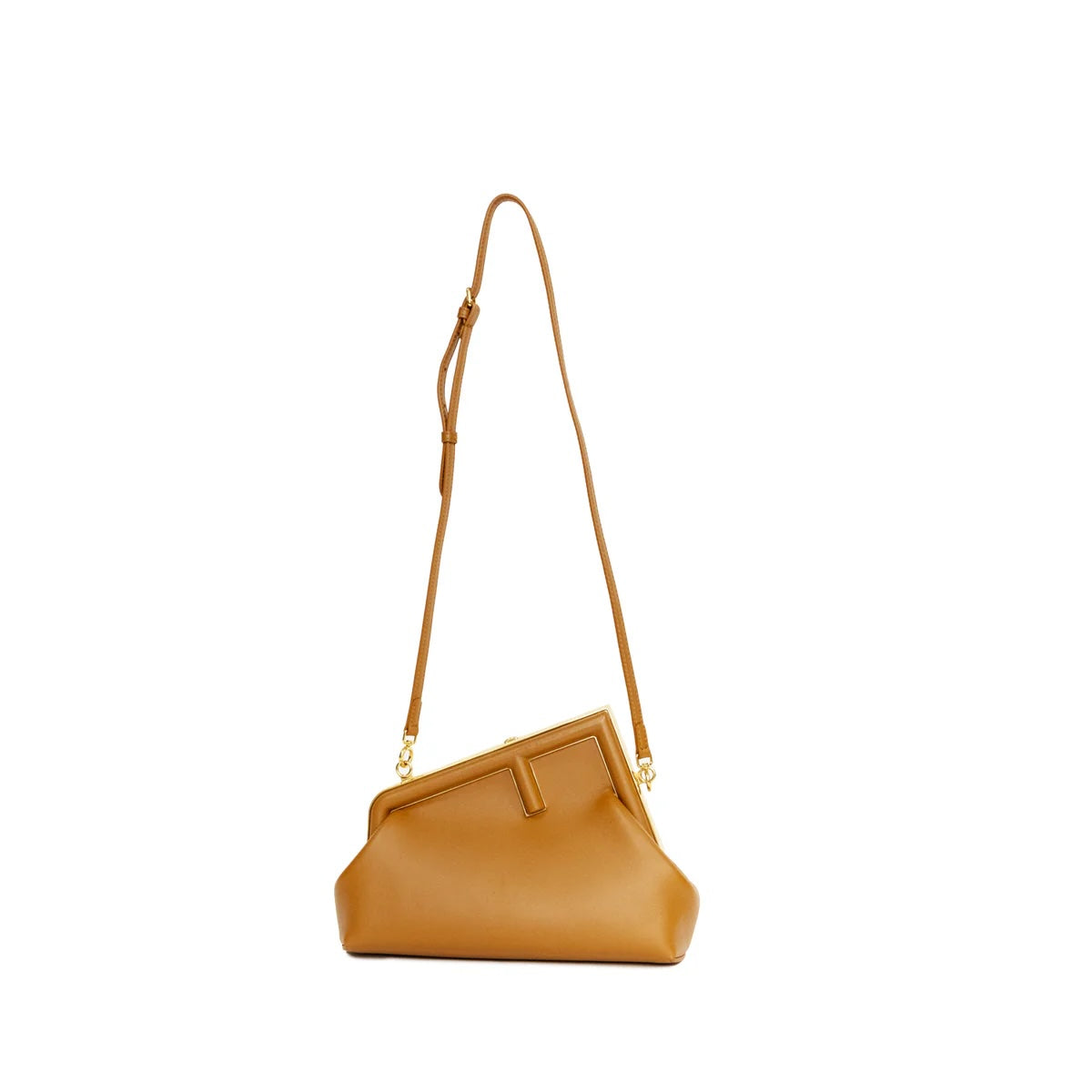 FENDI FENDI FIRST SMALL NAPPA LEATHER BAG IN CARAMELLO