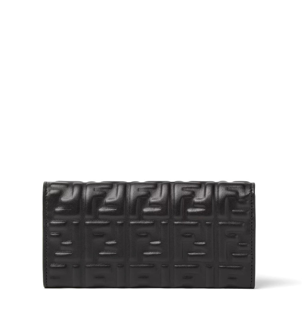 FENDI BAGUETTE NAPPA LEATHER CONTINENTAL WALLET ON CHAIN