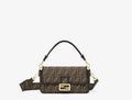 FENDI FF 1974 MEDIUM JACUARD BAGUTTE BAG TOBACCO