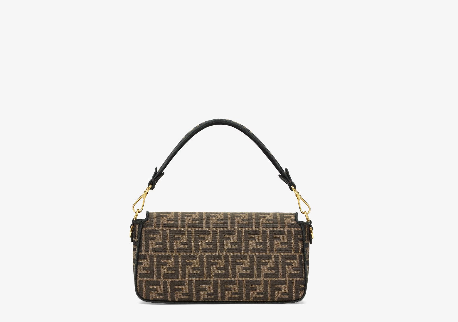 FENDI FF 1974 MEDIUM JACUARD BAGUTTE BAG TOBACCO