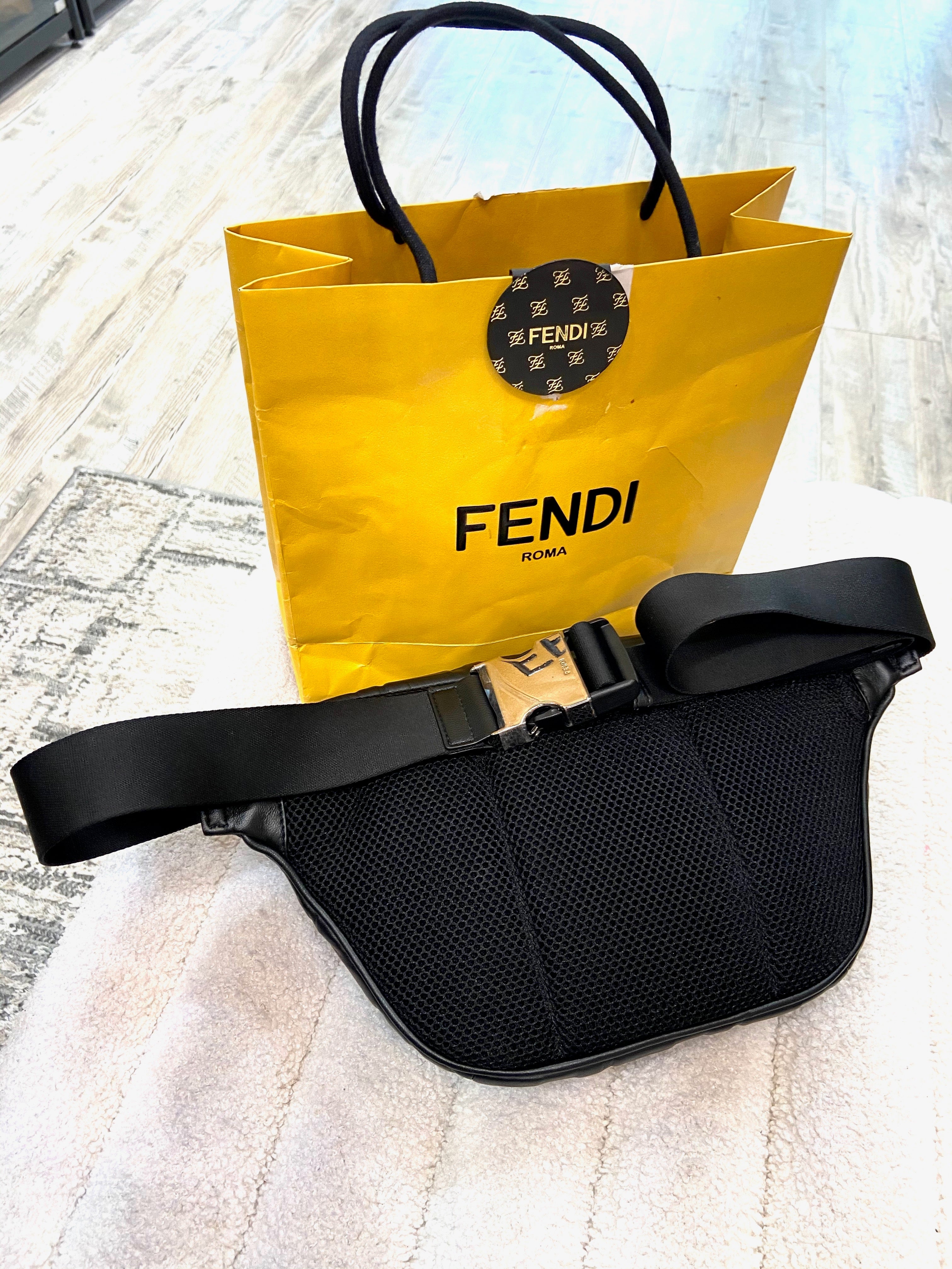 FENDI FF 1974 EMBOSSED NAPPA LEATHER BELT BAG