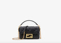 FENDI FF 1974 EMBOSSED NAPPA LEATHER MINI BAGUETTE BAG