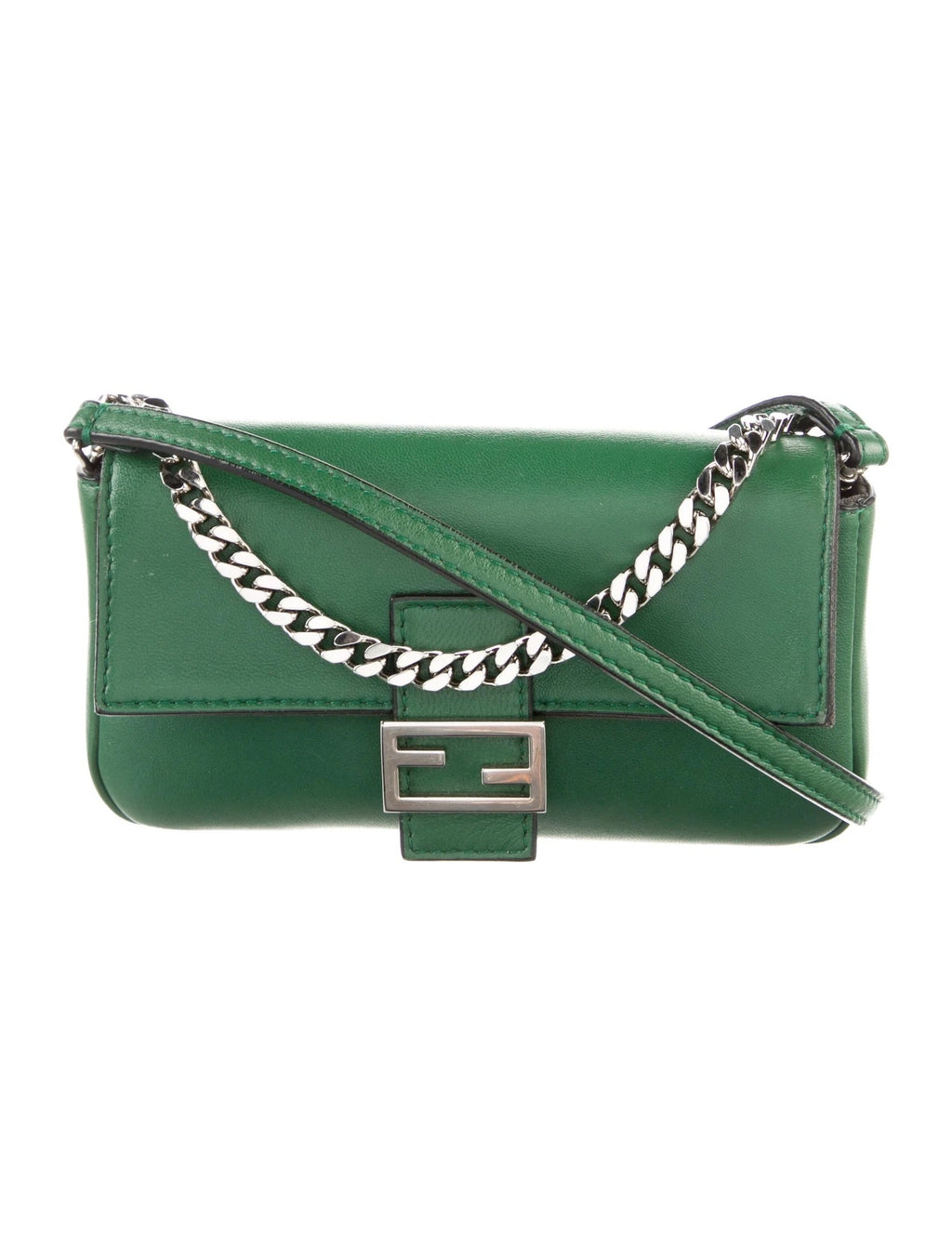 FENDI NAPPA LEATHER MICRO BAGUETTE SHOULDER BAG