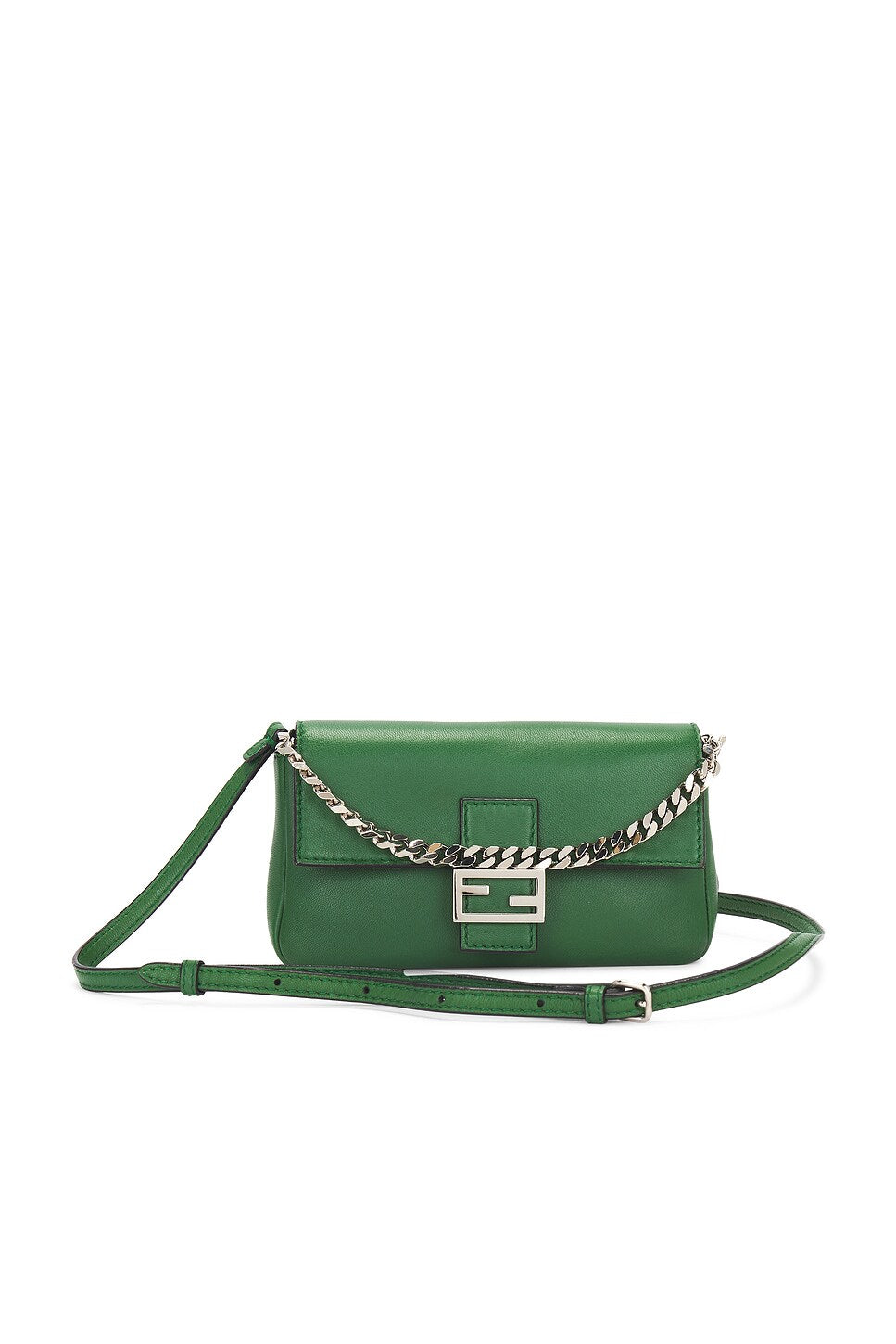 FENDI NAPPA LEATHER MICRO BAGUETTE SHOULDER BAG