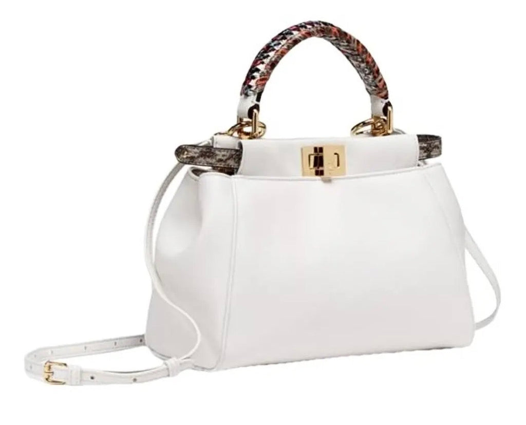 FENDI PEEKABOO CALFSKIN LEATHER SMALL HANDBAG