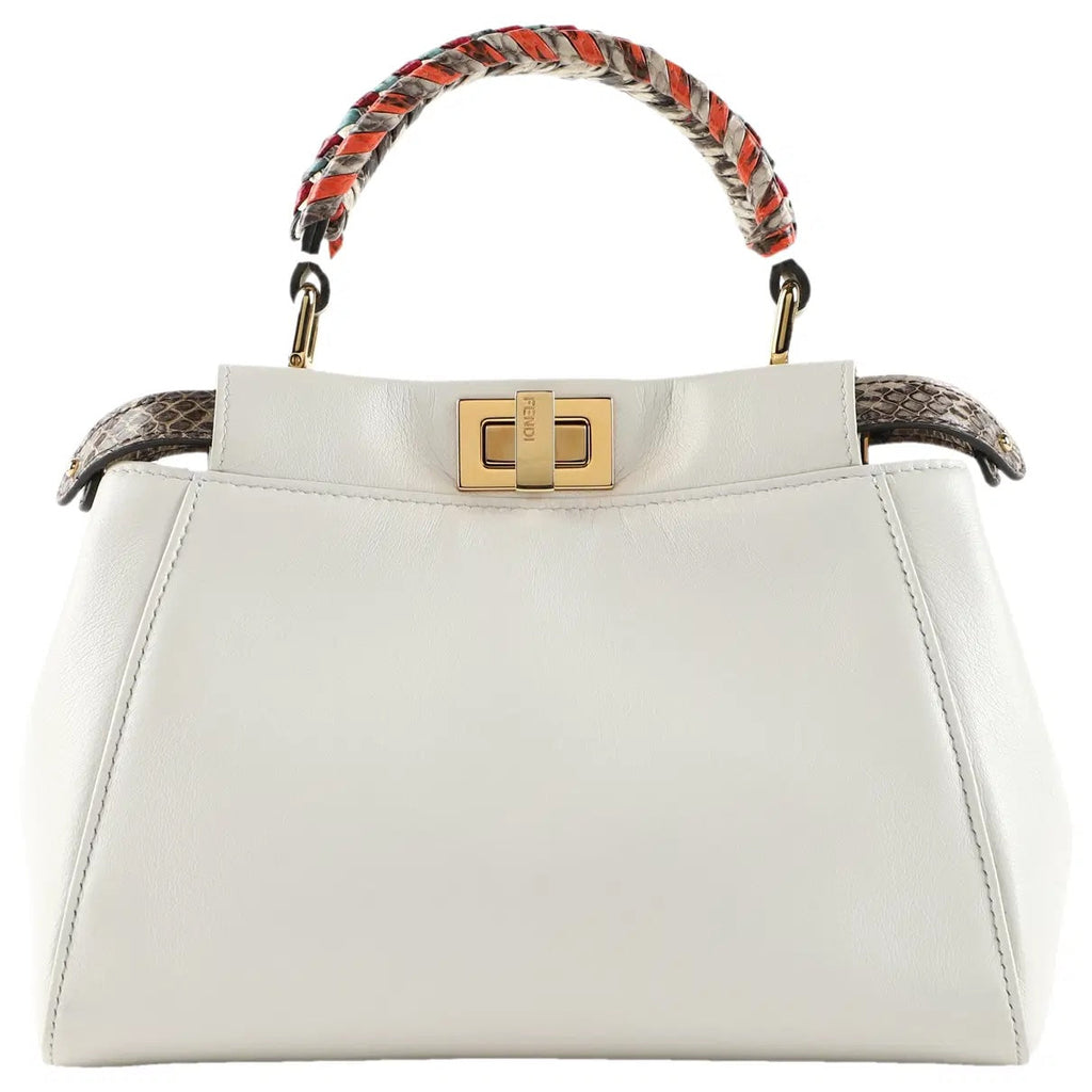 FENDI PEEKABOO CALFSKIN LEATHER SMALL HANDBAG