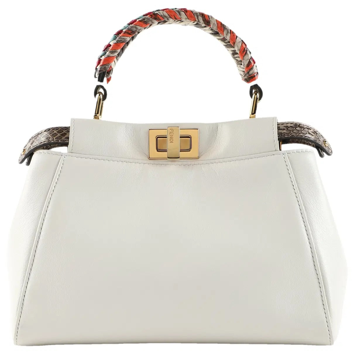 FENDI PEEKABOO CALFSKIN LEATHER SMALL HANDBAG