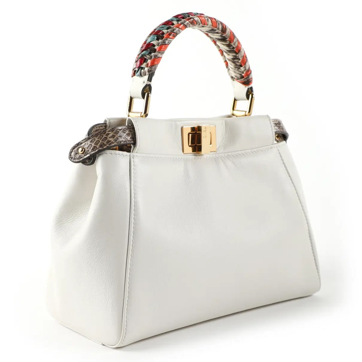 FENDI PEEKABOO CALFSKIN LEATHER SMALL HANDBAG