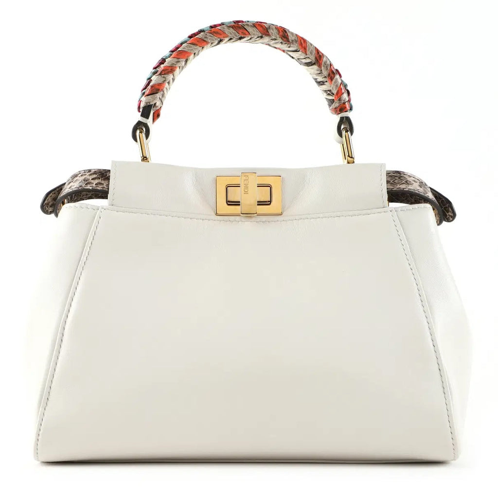 FENDI PEEKABOO CALFSKIN LEATHER SMALL HANDBAG