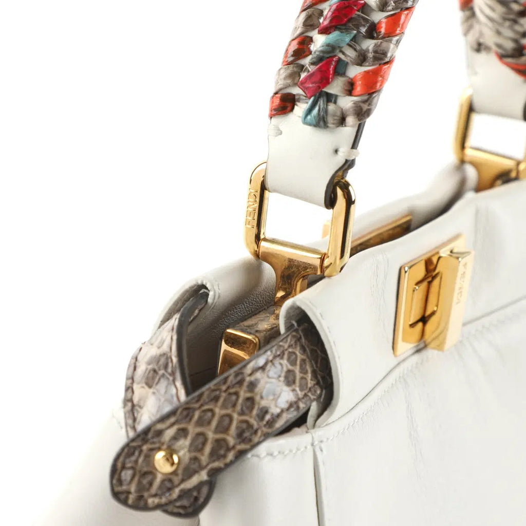 FENDI PEEKABOO CALFSKIN LEATHER SMALL HANDBAG