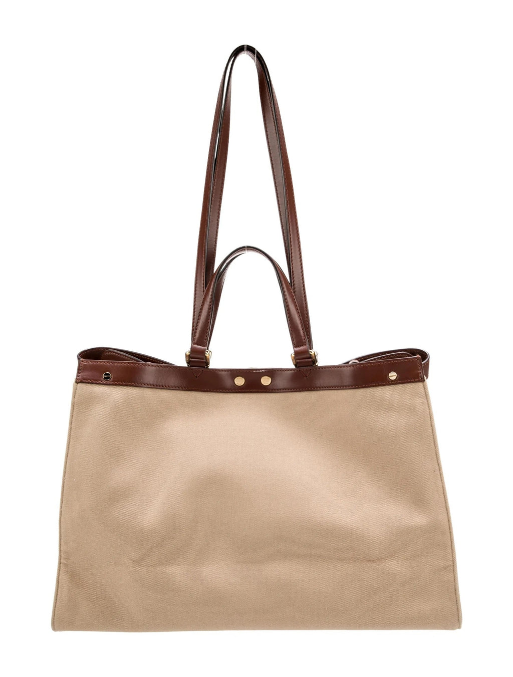FENDI PEEKABOO X FF LITE ZUCCA CANVAS & LEATHER MEDIUM TOTE BAG