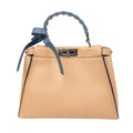 FENDI PEEKABOO RIBBON SATCHEL CUOIO CALFSKIN LEATHER BAG