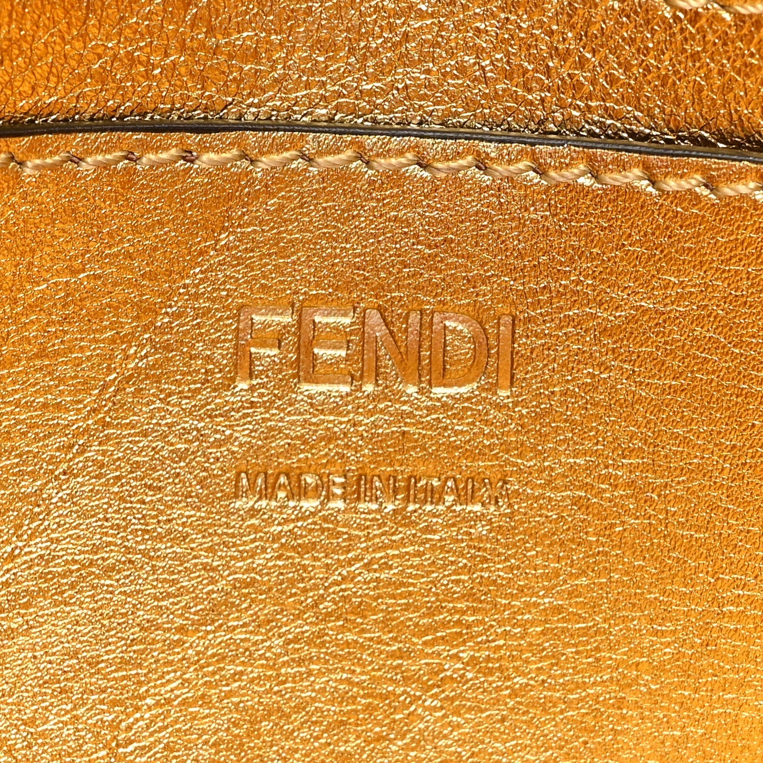 FENDI SATIN SEQUIN MINI BAGUETTE 1997 GOLD HANDBAG