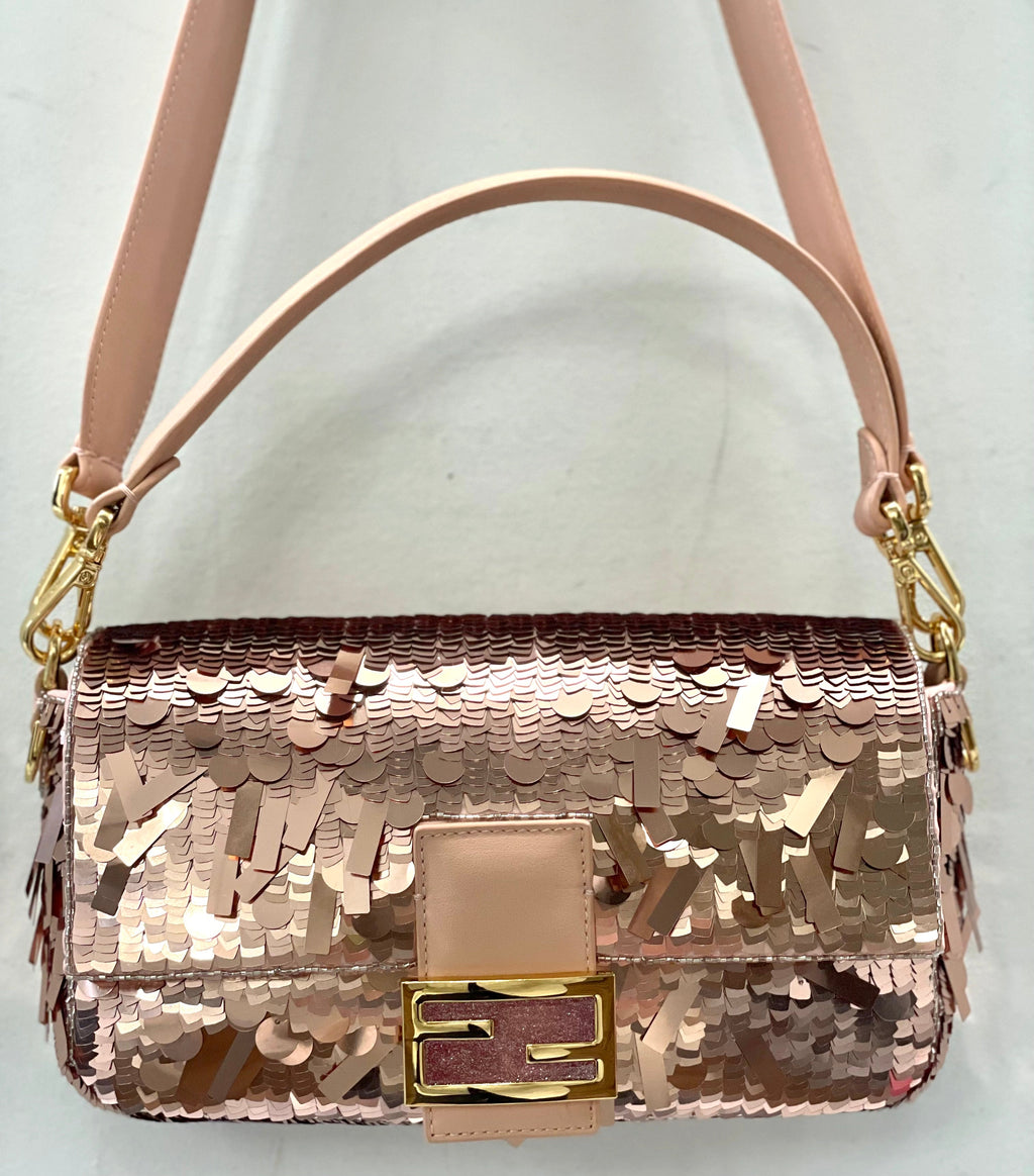 FENDI SEQUIN BAGUETTE SHOULDER BAG