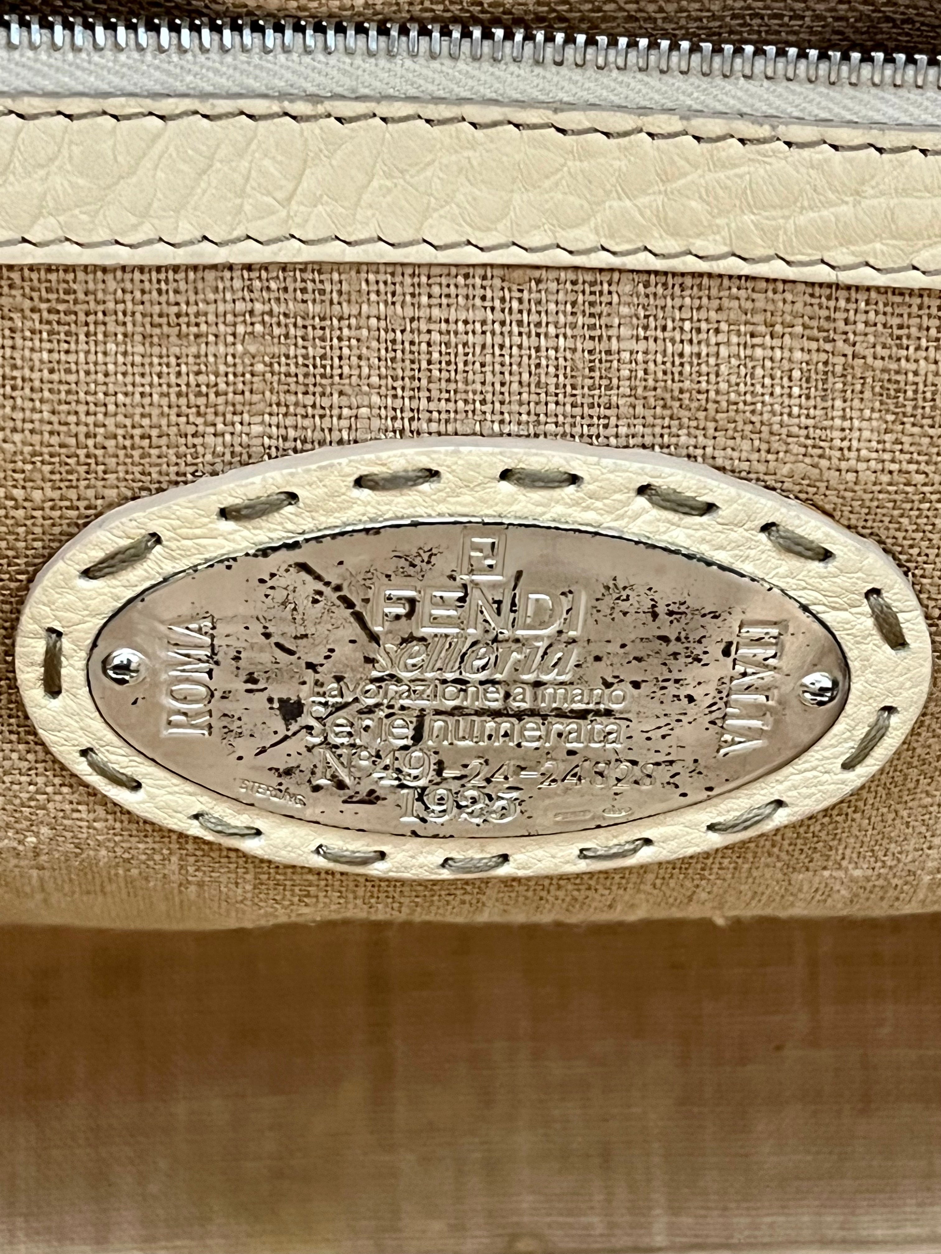 FENDI BORGHESE VILLA SELLERIA LEATHER TOTE BAG