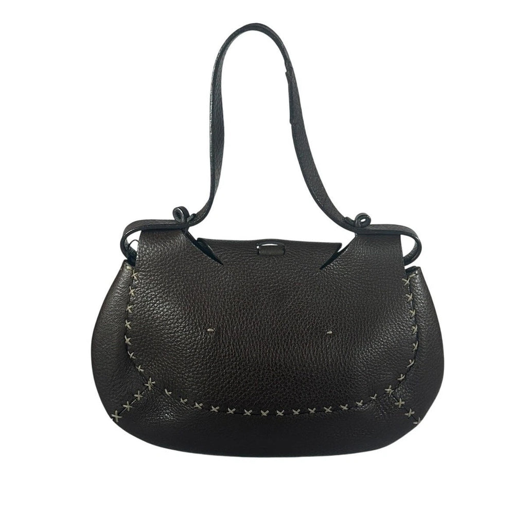 FENDI VINTAGE SELLERIA CALFSKIN LEATHER SHOULDER BAG