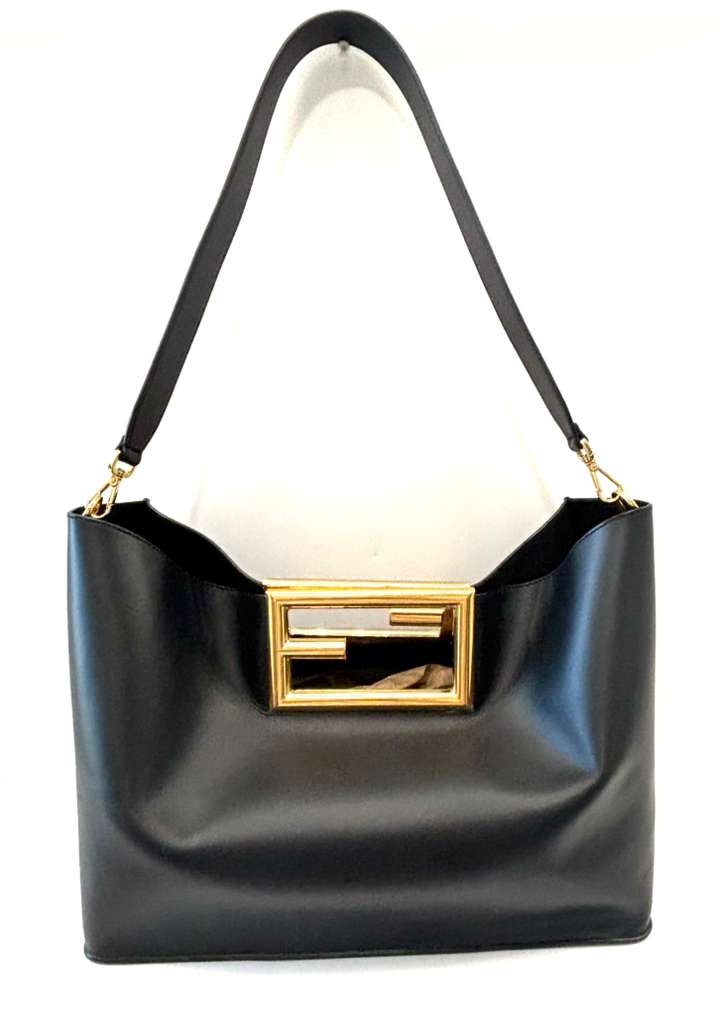 FENDI VITELO KING FENDI WAY CALFSKIN LEATHER LARGE TOTE BAG