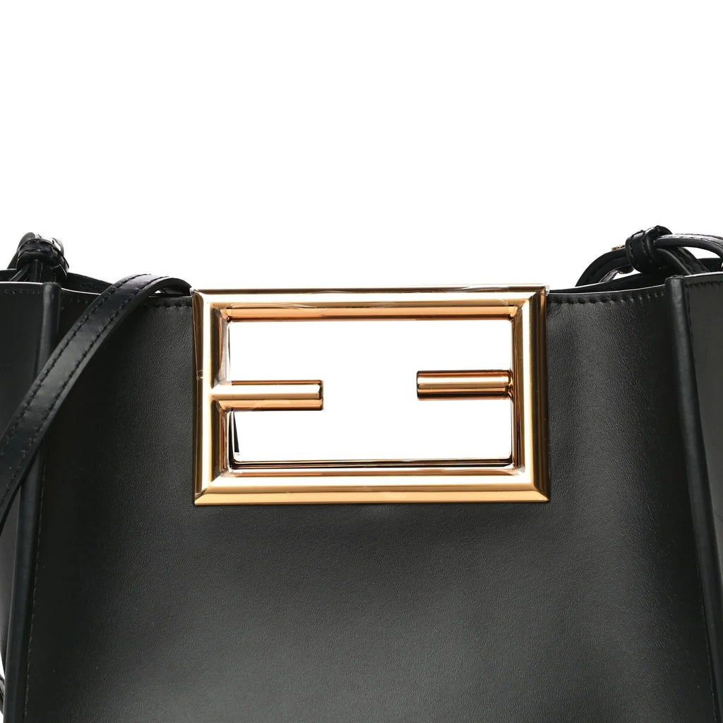 FENDI VITELO KING FENDI WAY CALFSKIN LEATHER LARGE TOTE BAG