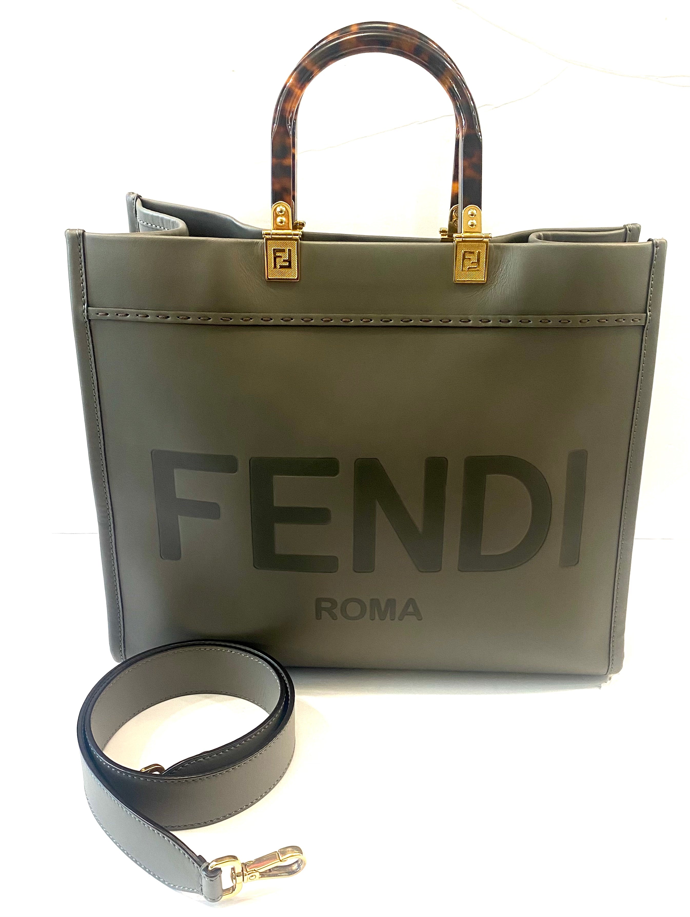 FENDI VITELLO KING FENDI SUNSHINE MEDIUM LEATHER SHOPPER TOTE BAG
