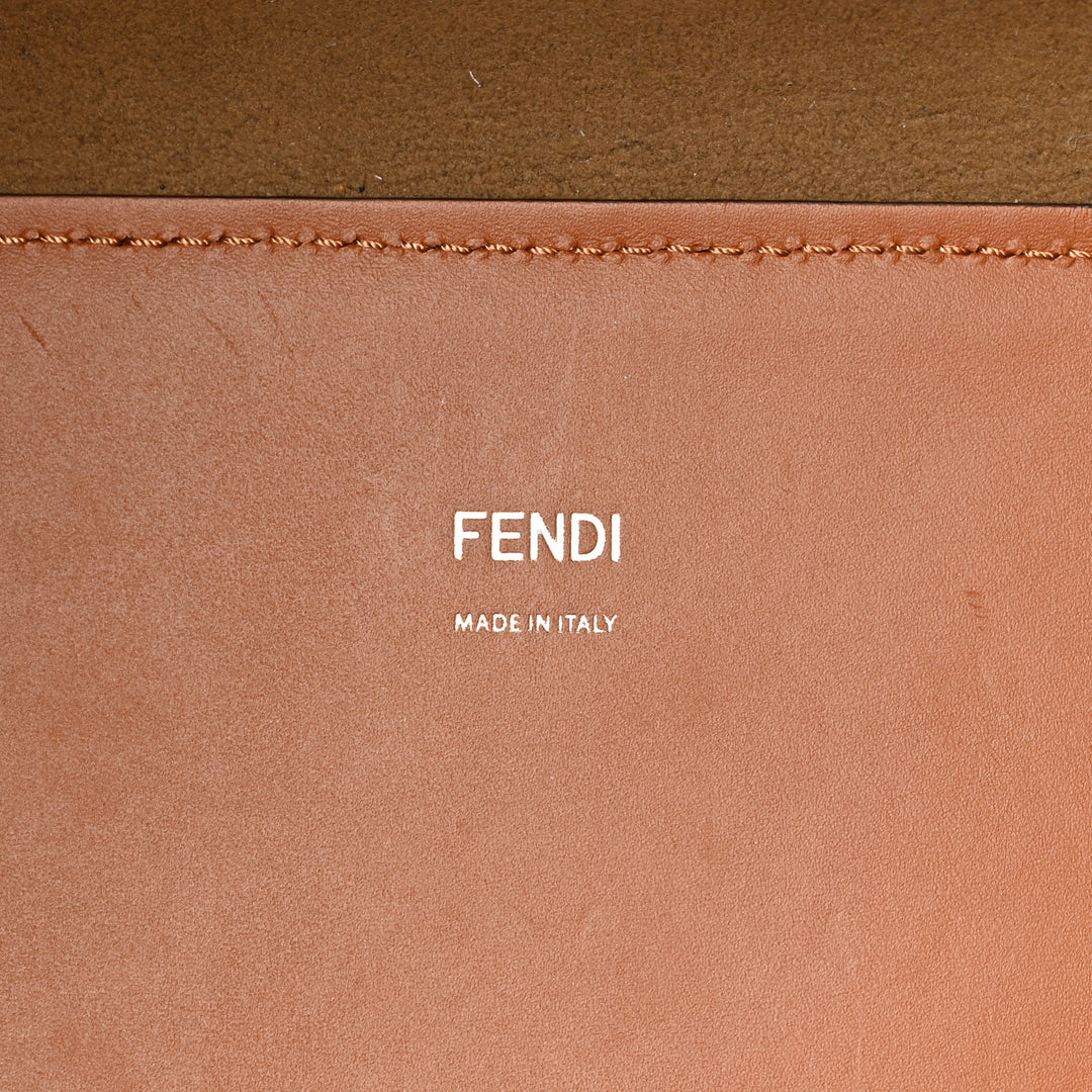 FENDI SUNSHINE CALFSKIN LEATHER MEDIUM TOTE BAG