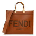 FENDI CALFSKIN LEATHER MEDIUM FENDI SUNSHINE TOTE BAG