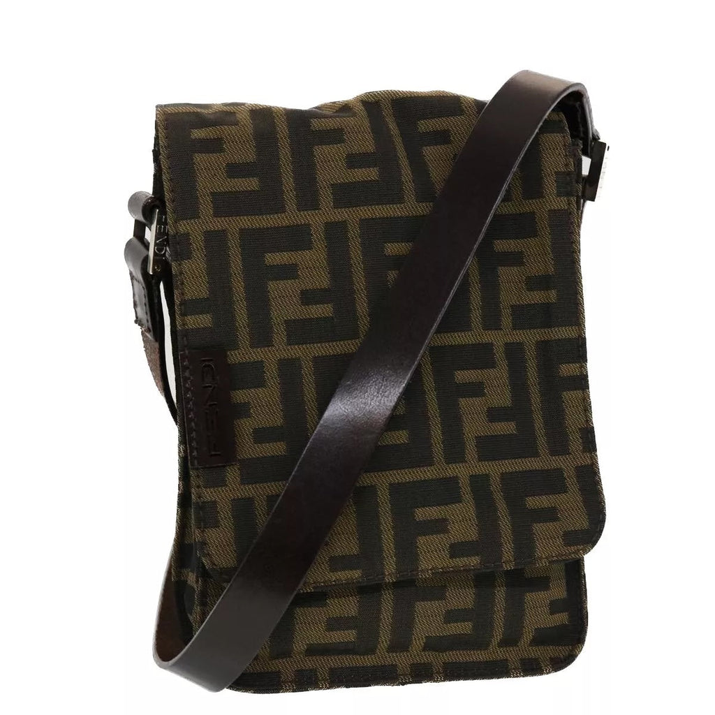 FENDI FF ZUCCA CANVAS MINI MESSENGER BAG