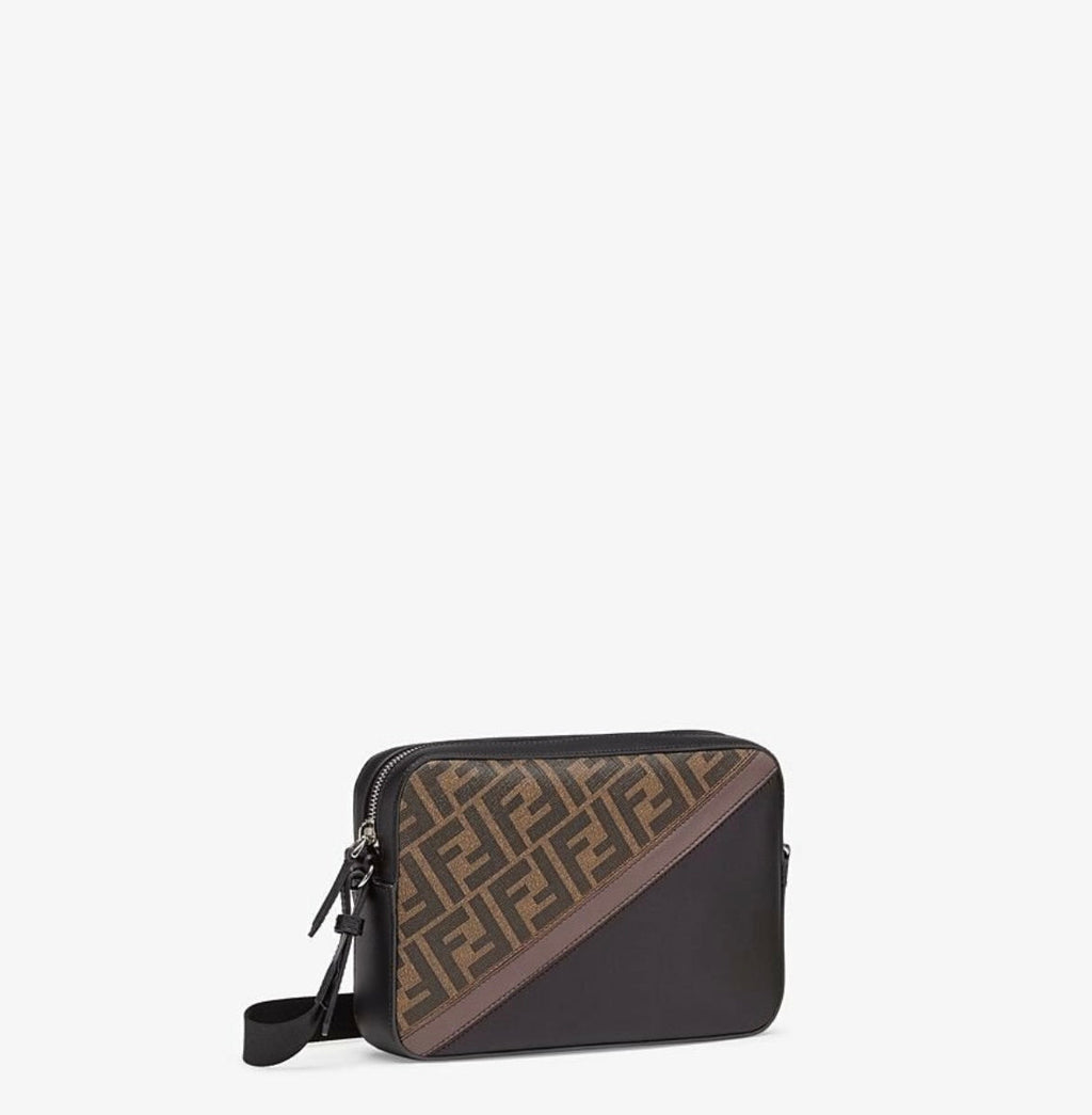 FENDI ZUCCA COATED CANVAS & LEATHER CAMERA BAG