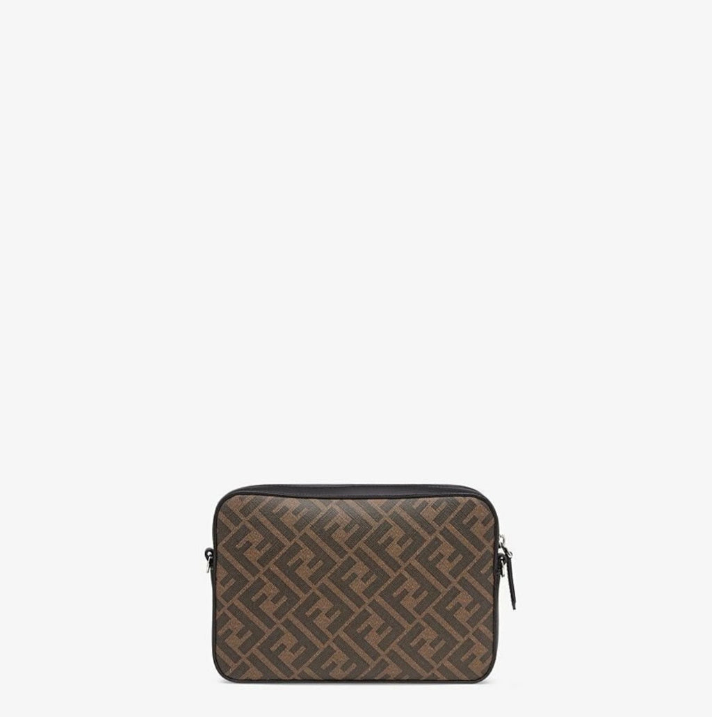 FENDI ZUCCA COATED CANVAS & LEATHER CAMERA BAG