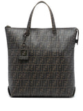 FENDI ZUCCA COATED CANVAS VERTICAL TOTE BAG