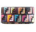 FENDI ZUCCA FF SPALMATI MULTICOLOR CONTINENTAL WALLET