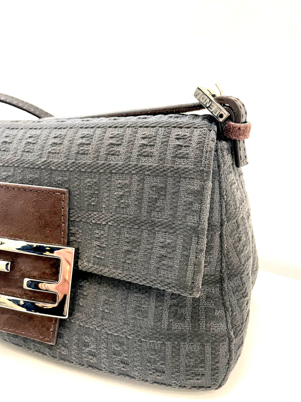FENDI FF ZUCCHINO VINTAGE MINI BAGUETTE SHOULDER BAG