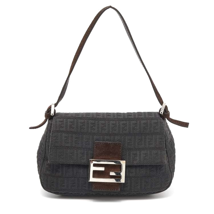 FENDI FF ZUCCHINO VINTAGE MINI BAGUETTE SHOULDER BAG