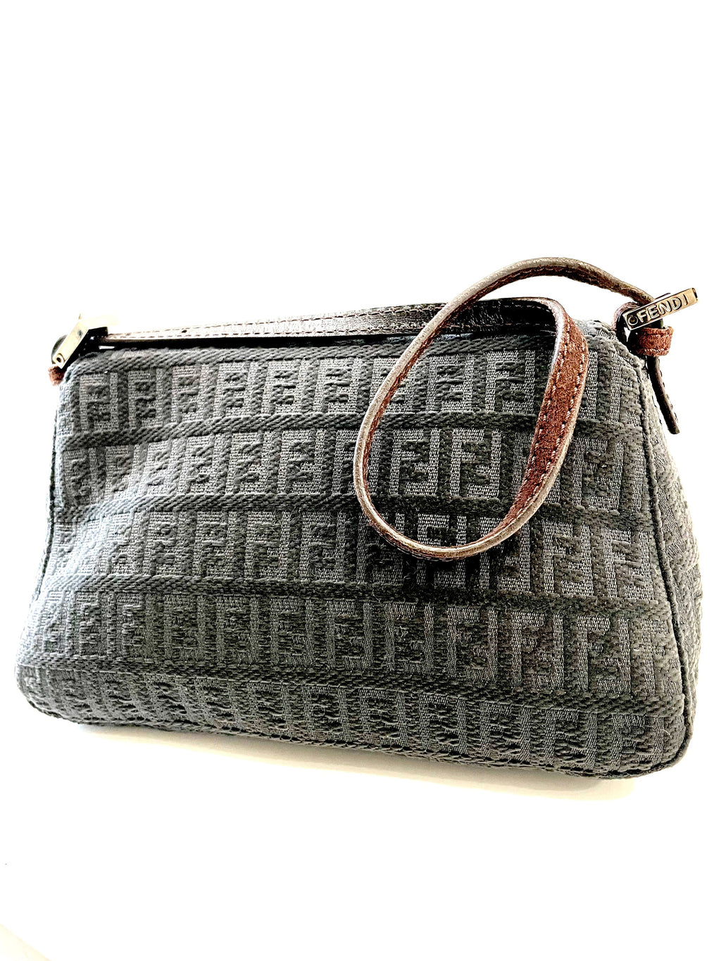 FENDI FF ZUCCHINO VINTAGE MINI BAGUETTE SHOULDER BAG