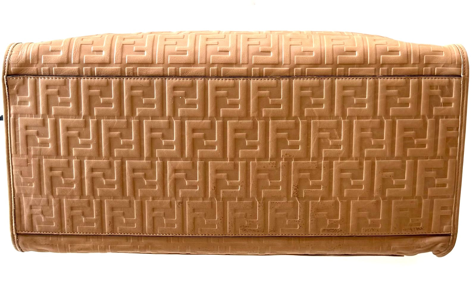 FENDI RUNWAY COLLECTION FF EMBOSSED CALFSKIN SHOPPER TOTE BAG