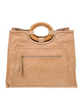 FENDI RUNWAY COLLECTION FF EMBOSSED CALFSKIN SHOPPER TOTE BAG
